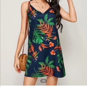 Palm Leaf Resort Wear Slip Dress